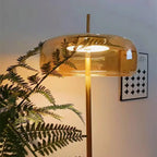 "Solene" amberkleurige glazen vloerlamp