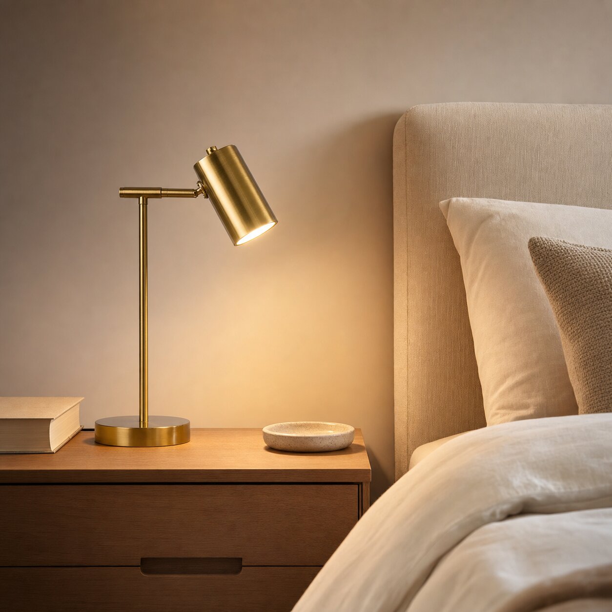 "Noor" Messing Nachtleeslamp