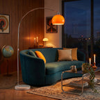 "Satura" Retro Arc Floor Lamp with Marble Base