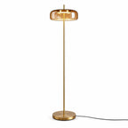 "Solene" amberkleurige glazen vloerlamp