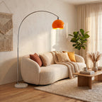 "Satura" Retro Arc Floor Lamp with Marble Base