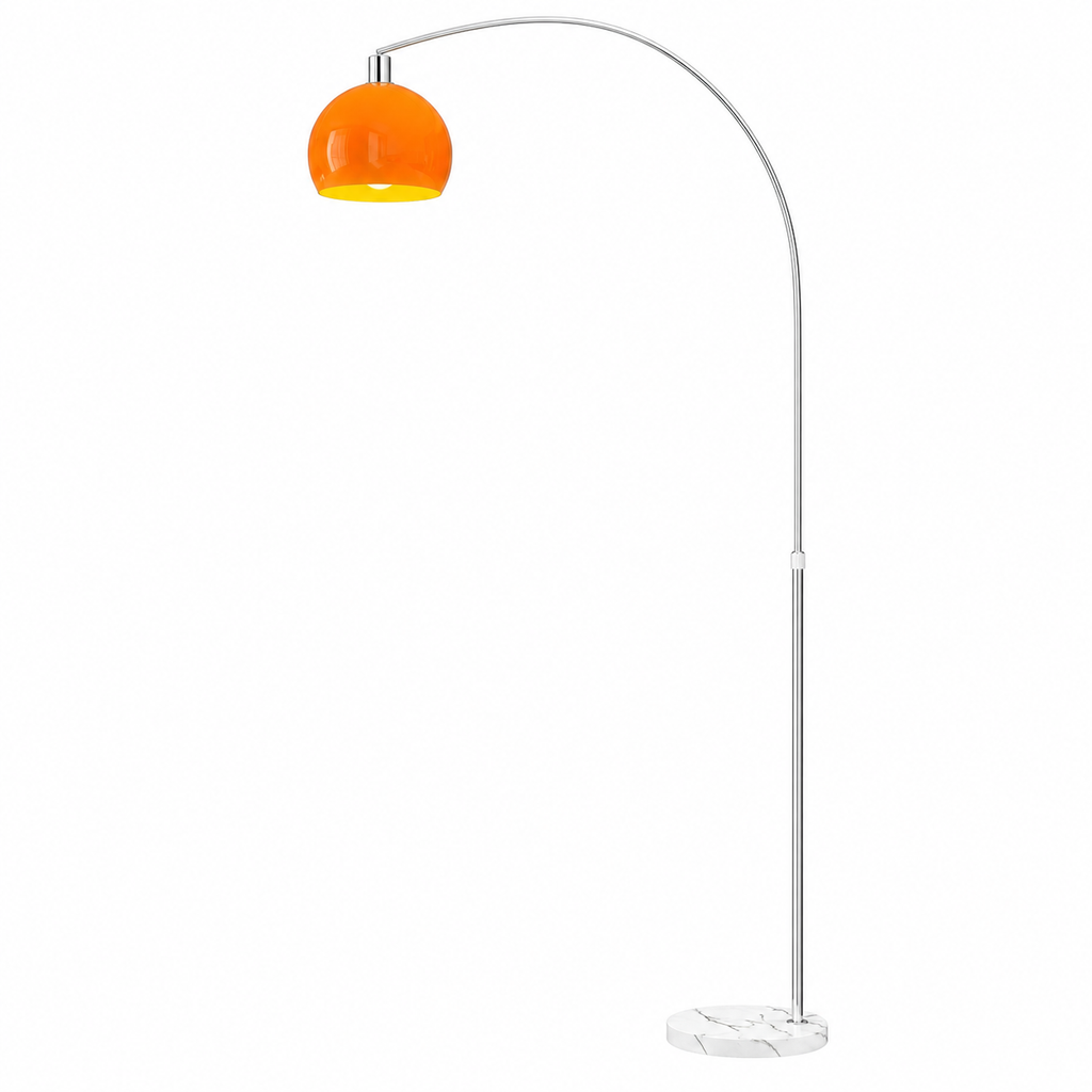 "Satura" Retro Arc Floor Lamp with Marble Base