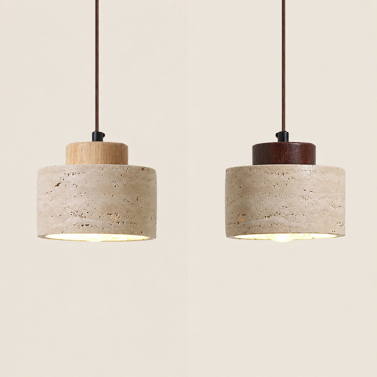 “Terra” hanglamp van steen en hout