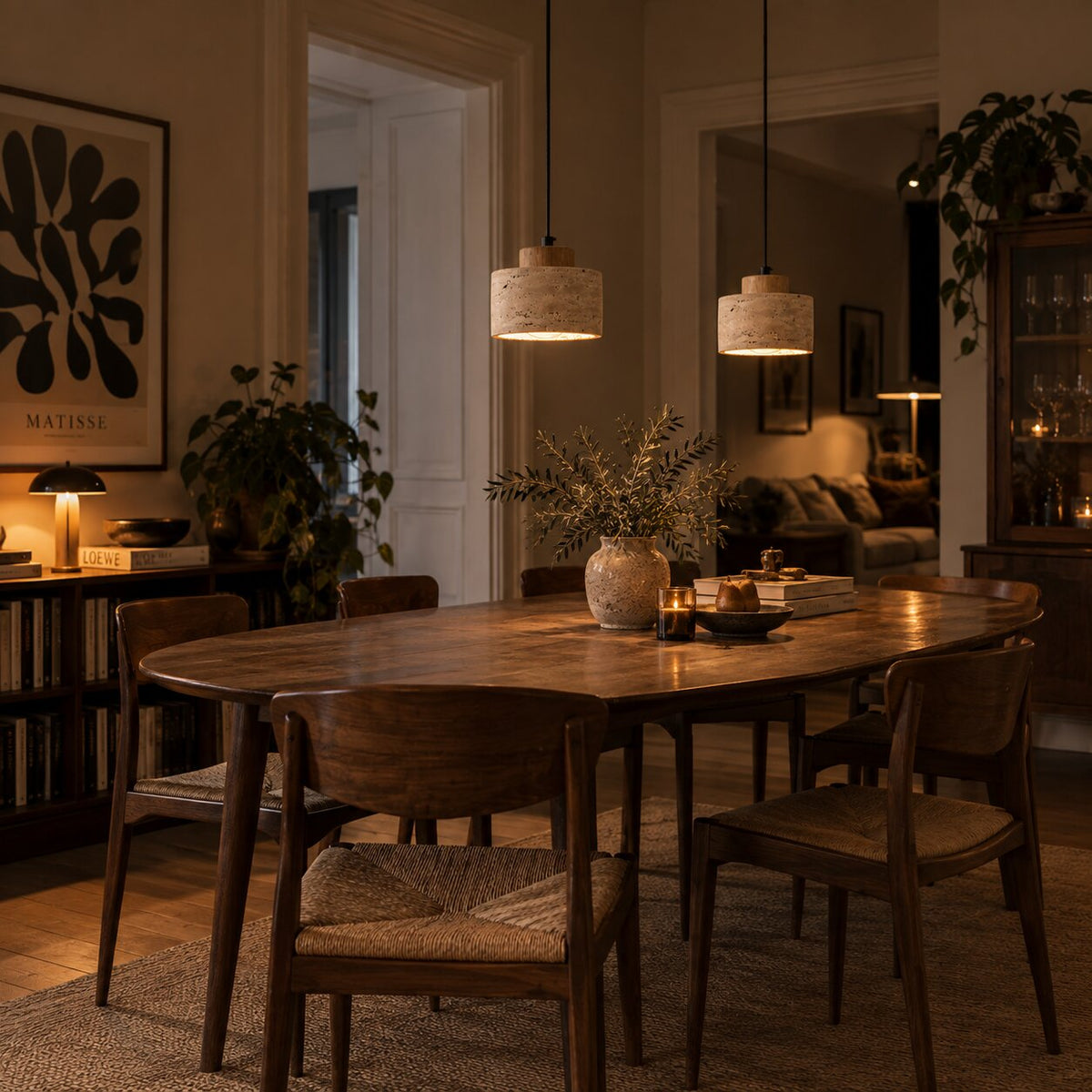 “Terra” hanglamp van steen en hout